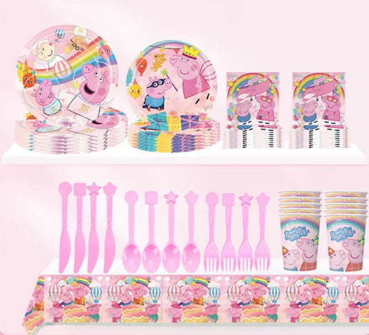Peppa Pig party supplies, complete decoration set for kids birthdays.