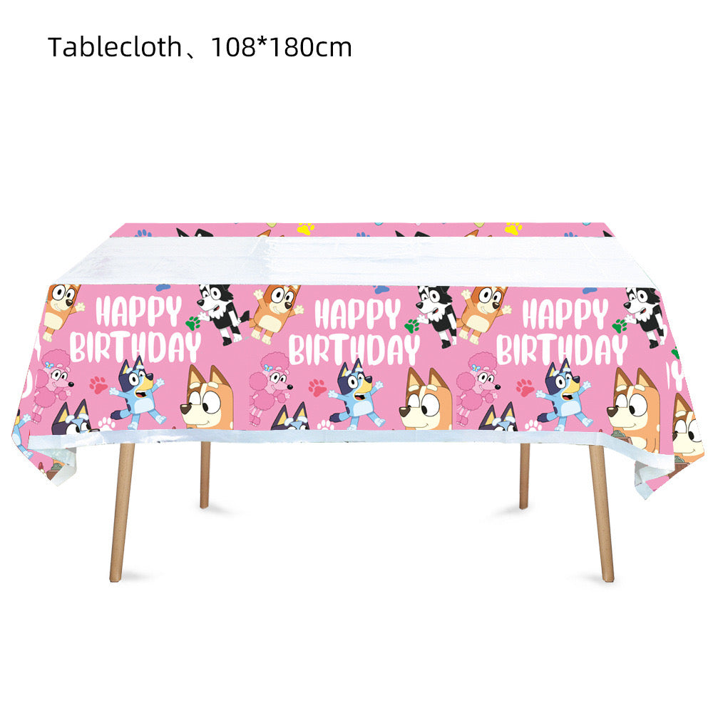 Set decorazioni per festa rosa Bluey - decorazione da tavola