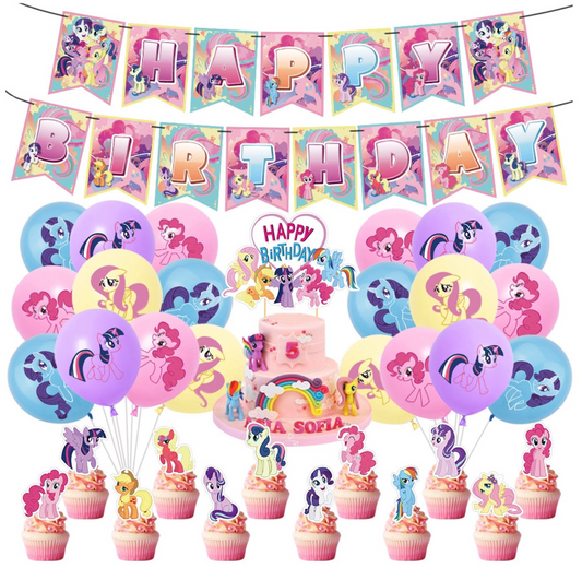 Little Pony Birthday Party Decorations – Complete Decoration Set