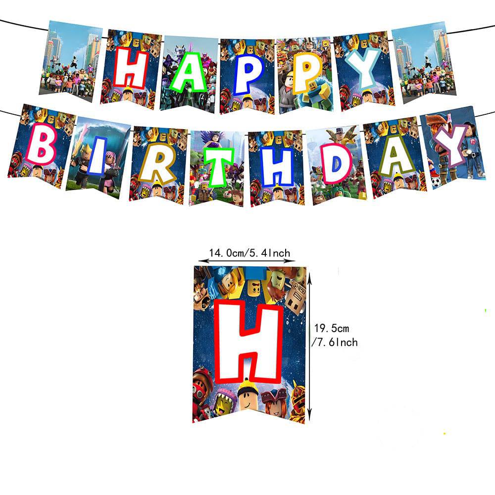 Roblox party supplies. Full decorations set. Fast shipping within Europe. 