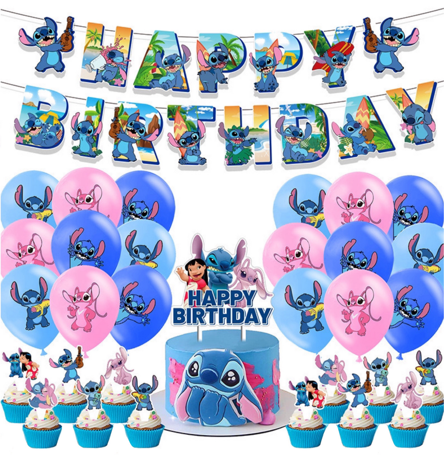 Colorful Stitch Party decorations perfect for a fun and vibrant stitch party celebration