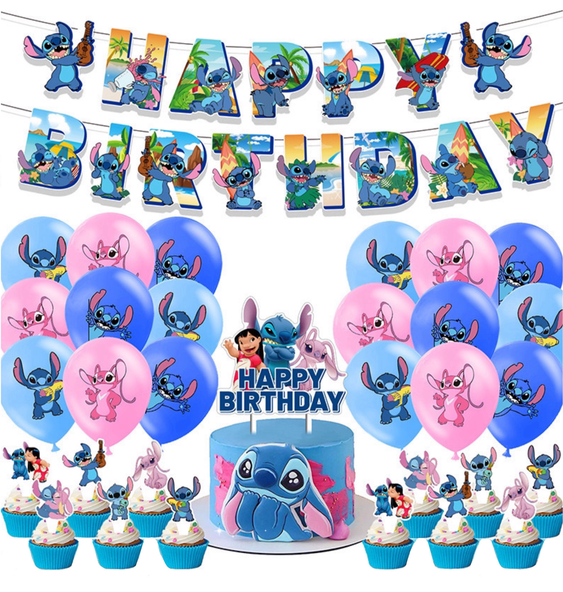 Colorful Stitch Party decorations perfect for a fun and vibrant stitch party celebration