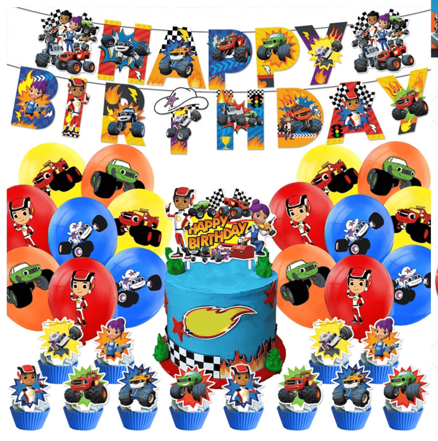 Blaze Party Decorations – Complete Decoration Set.