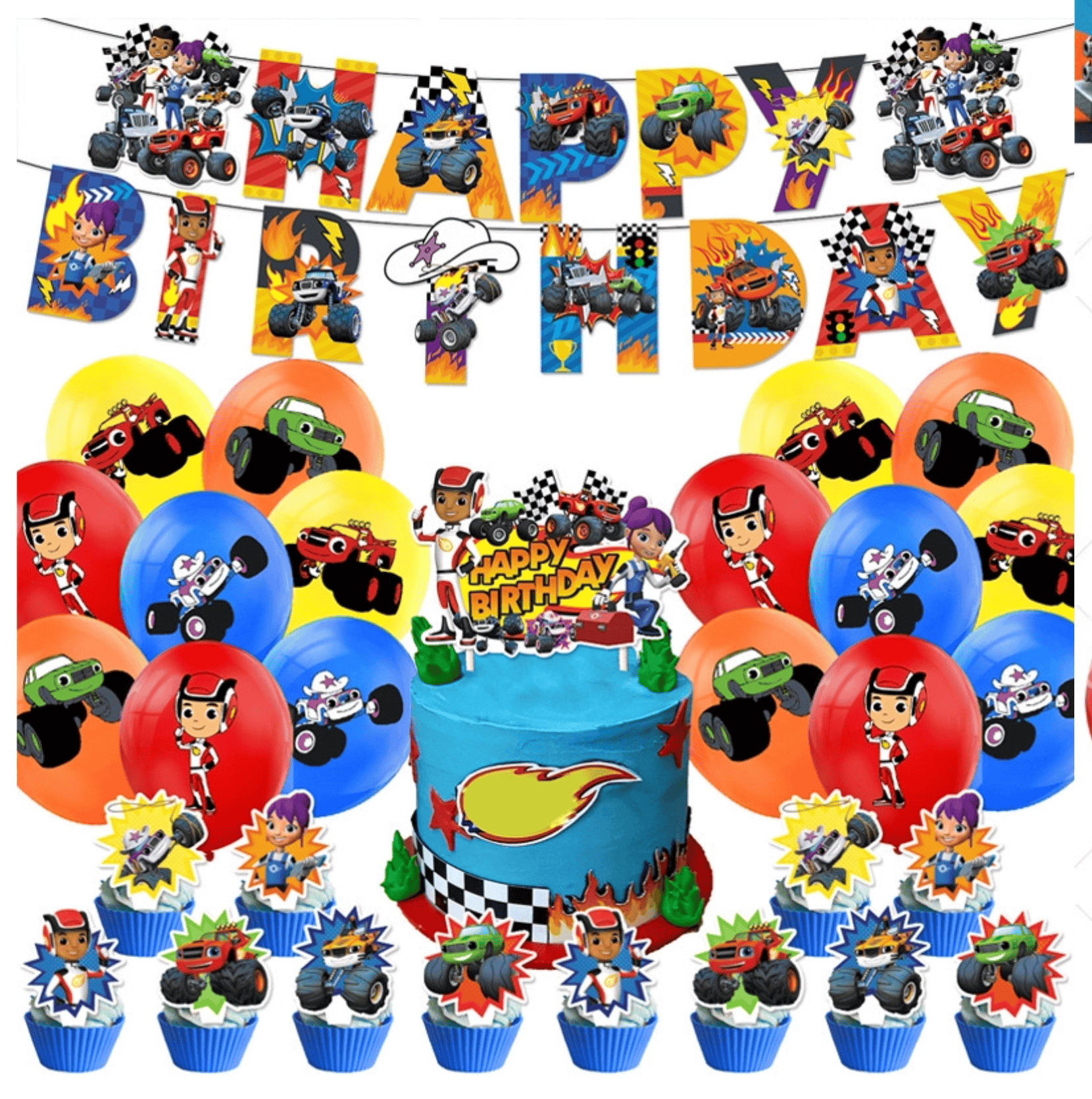 Blaze Party Decorations – Complete Decoration Set.