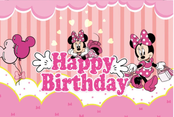 Ensemble de décorations de fête pastel rose Minnie - décoration de table