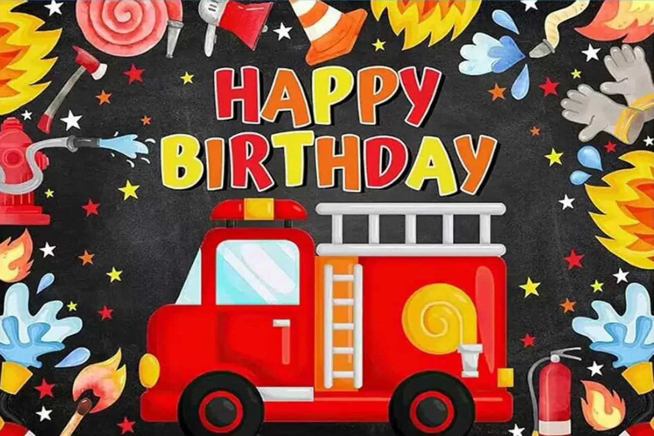 Sfondo con camion dei pompieri