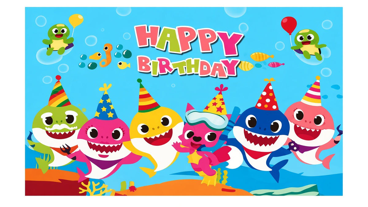 Φόντο Baby Shark + τραπεζομάντηλο