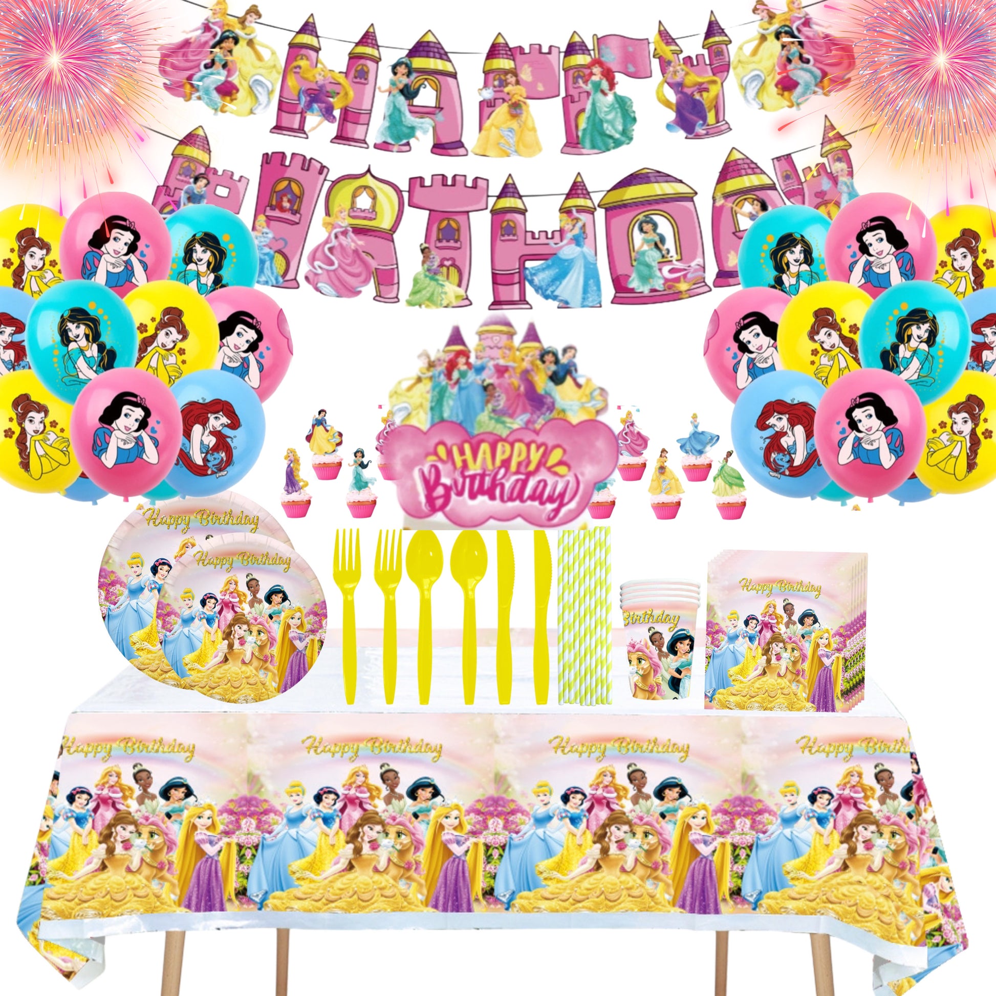 Colorful princesses party decorations creating a magical celebration atmosphere for every little princess