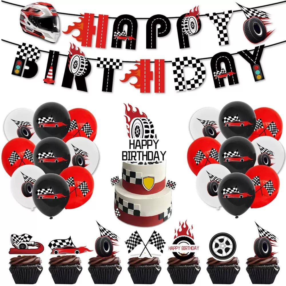 Formula 1 racing Party Decorations – Complete Decoration Set.