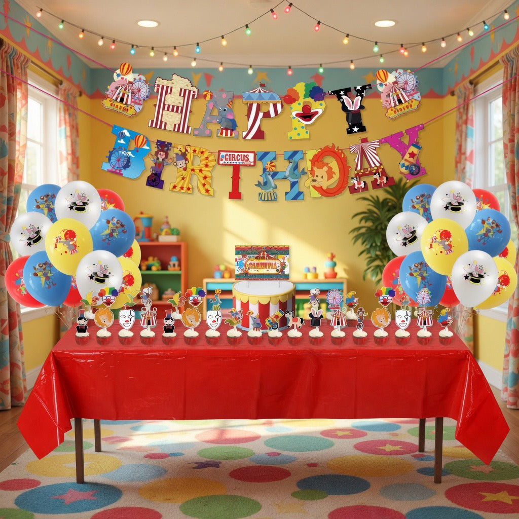 Circus Birthday Party Decorations – Complete Decoration Set.