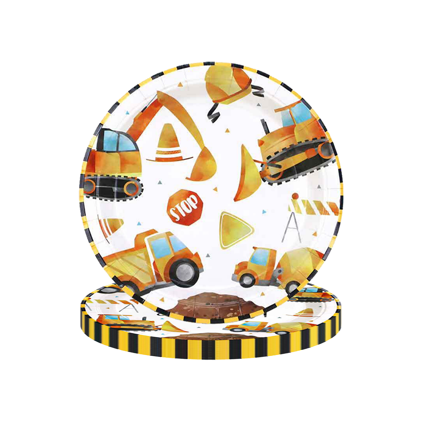 Construction trucks-themed birthday decorations adding fun and color to your celebration