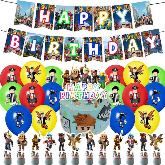 Roblox party supplies. Full decorations set. Fast shipping within Europe. 