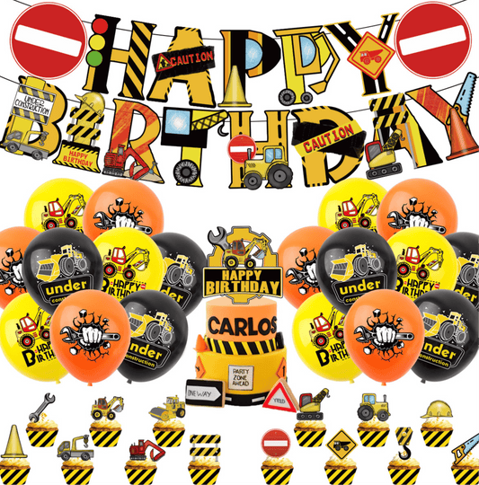 Construction/trucks Birthday Party Decorations – Complete Decoration Set.