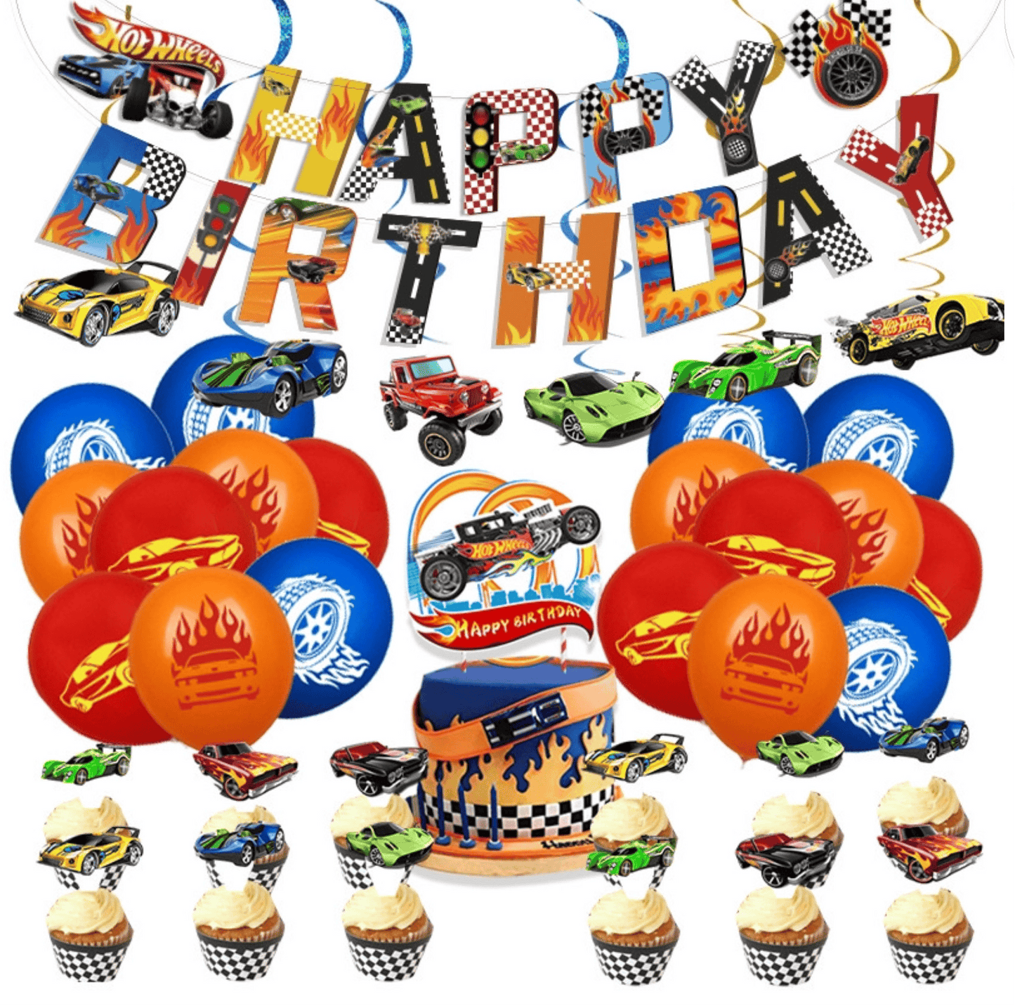 Hot wheels Birthday Party Decorations – Complete Decoration Set.