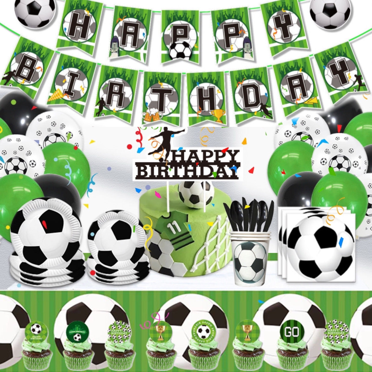 Football Birthday Party Set – Complete Table Decor Kit.