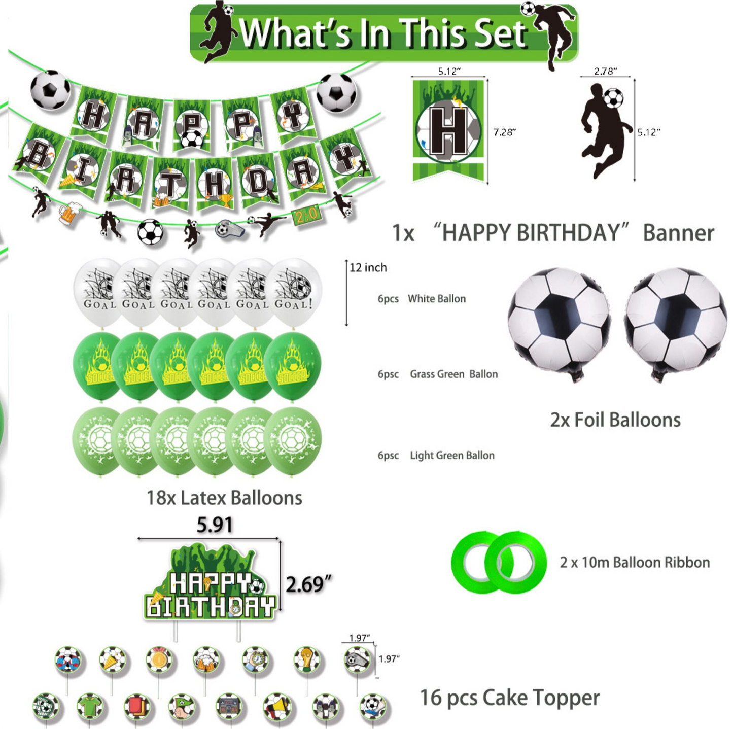 Football Birthday Party Set – Complete Table Decor Kit.