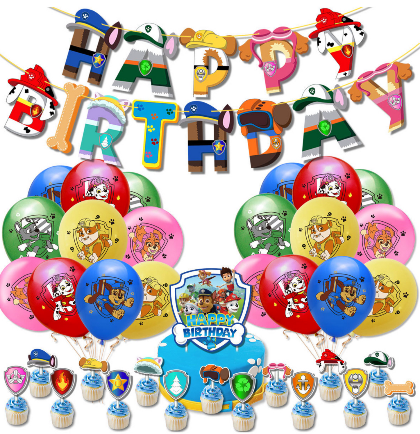 Paw Patrol Red-Blue party decorations set-table decor.