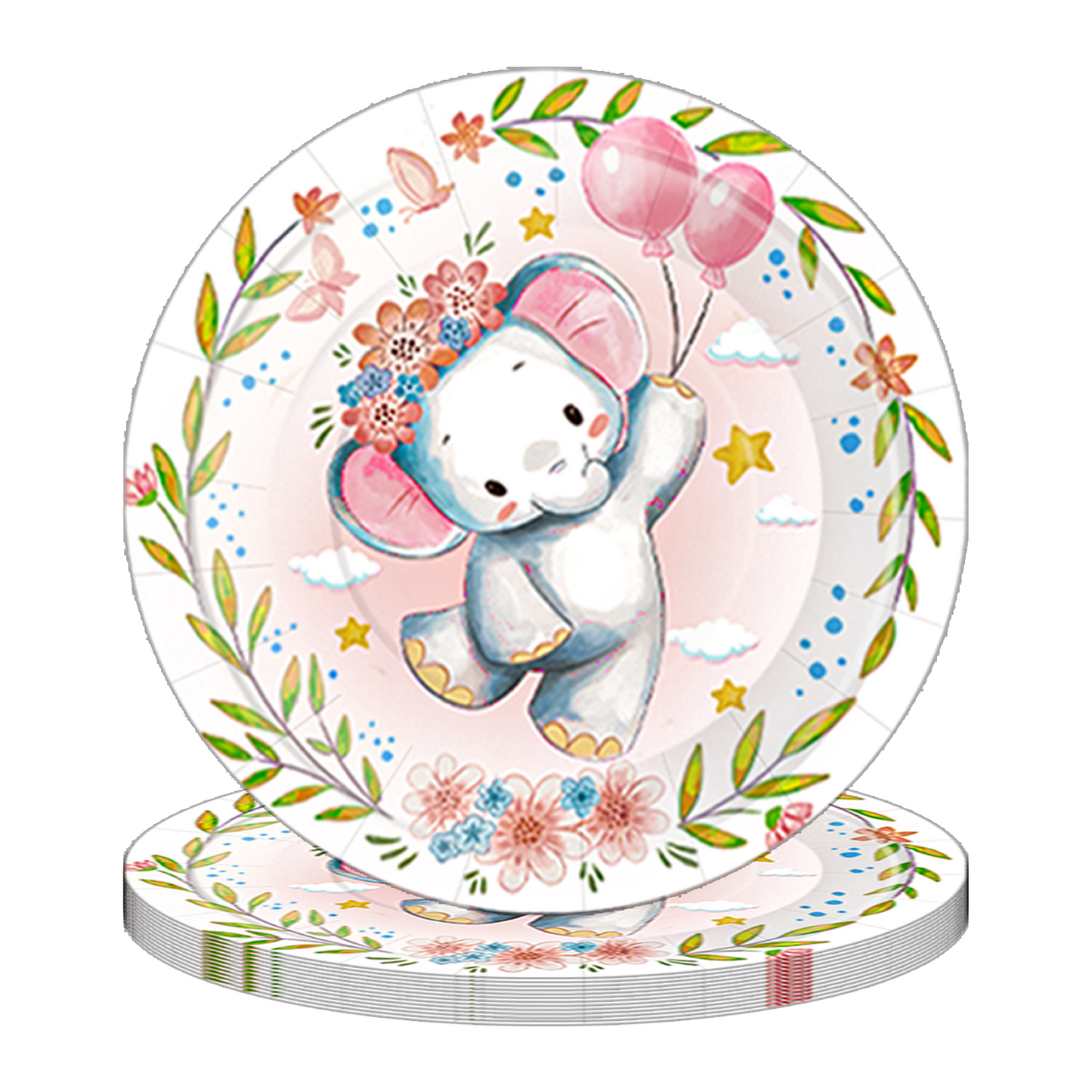 Pink elephant baby shower party decorations set-table decor.
