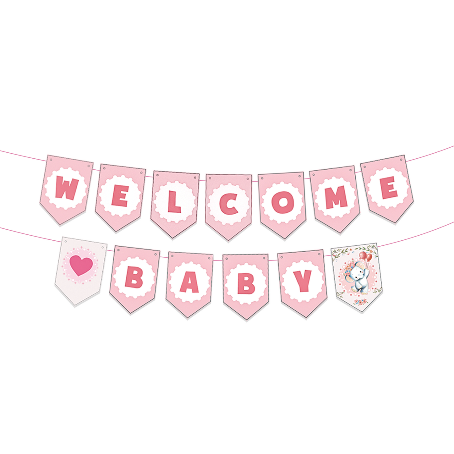 Pink elephant baby shower party decorations set-table decor.