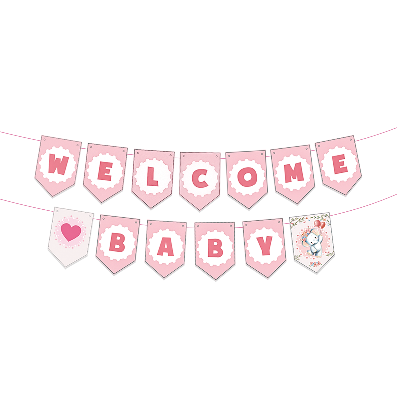 Pink elephant baby shower party decorations set-table decor.
