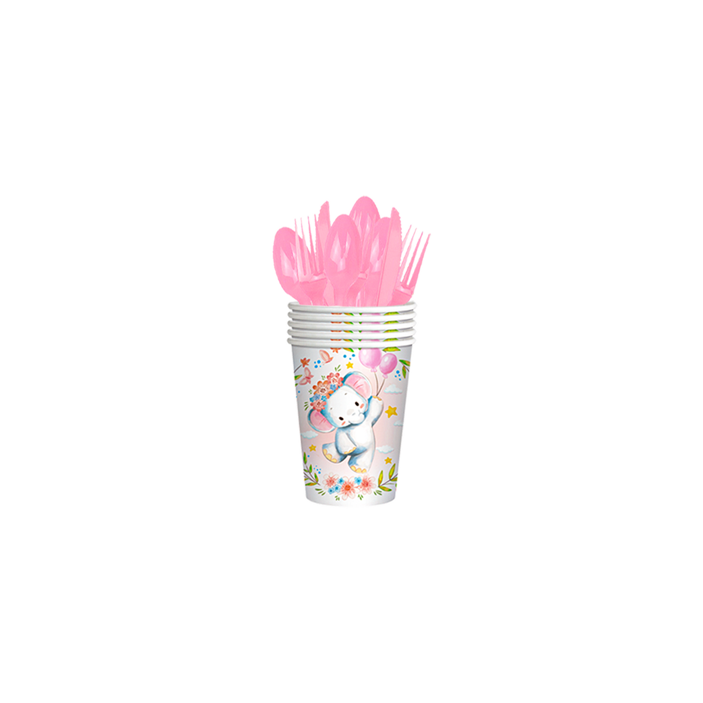 Pink elephant baby shower party decorations set-table decor.
