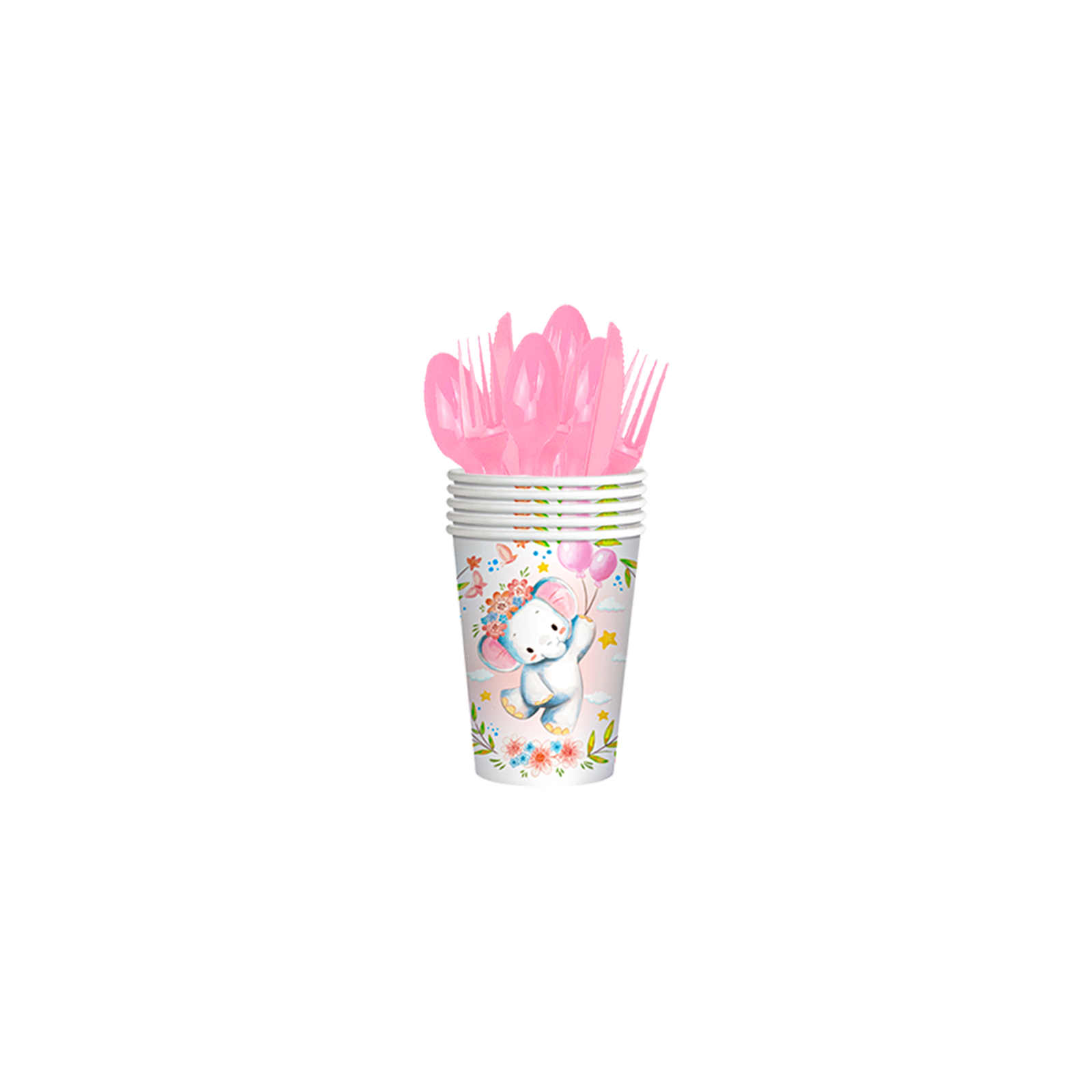 Pink elephant baby shower party decorations set-table decor.
