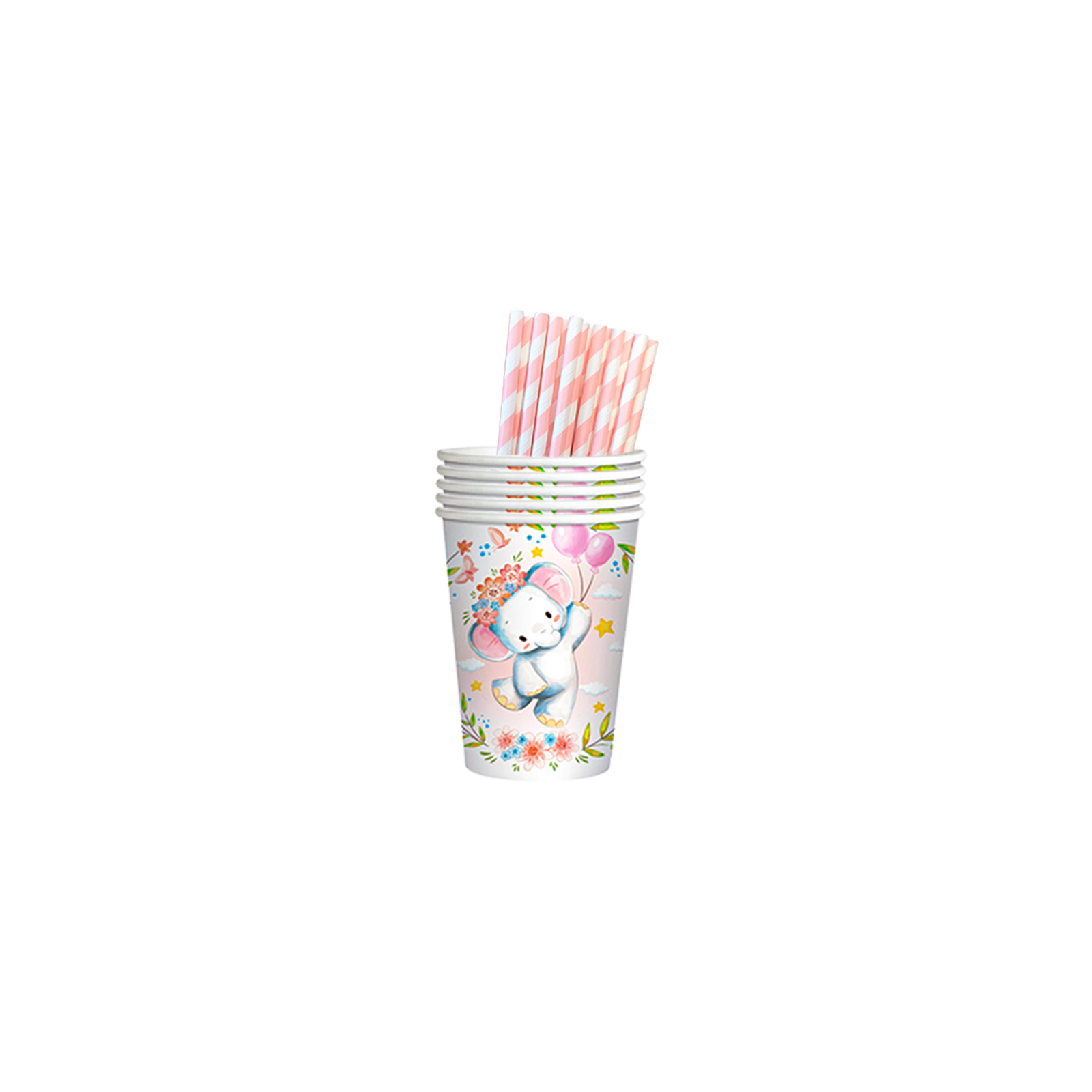 Pink elephant baby shower party decorations set-table decor.