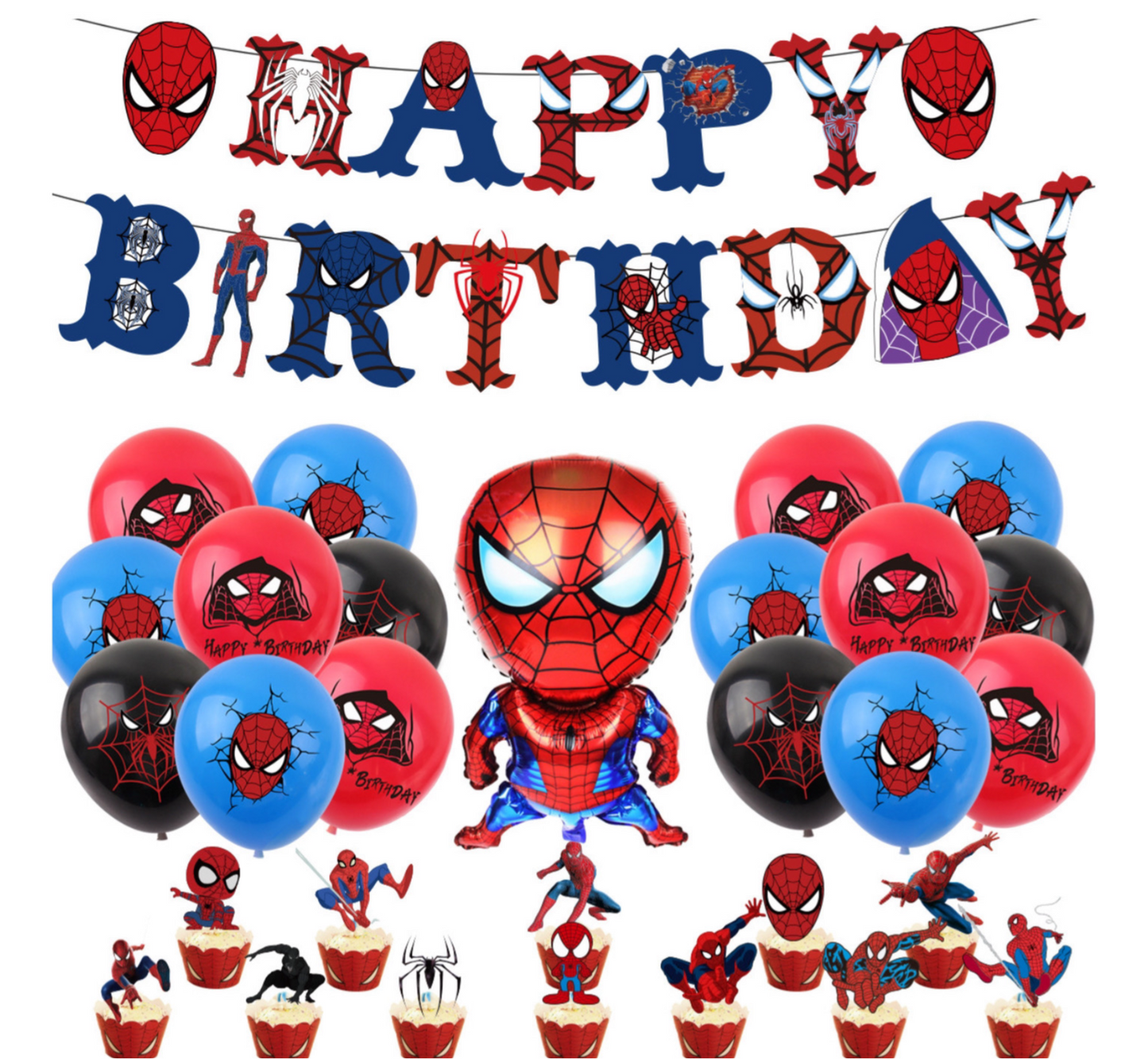 Spiderman party decorations set-table decor.