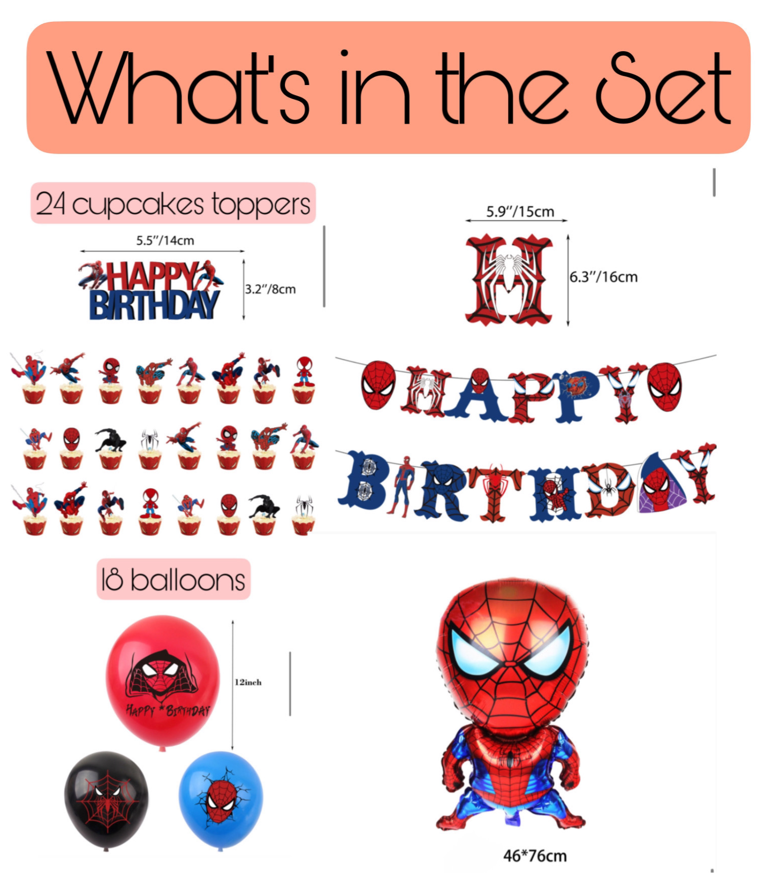 Spiderman party decorations set-table decor.