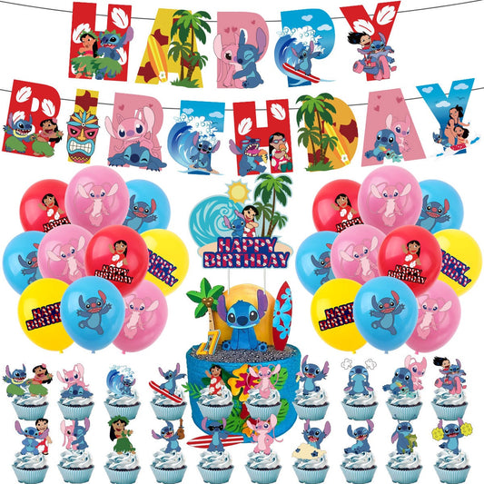 Stitch colorful Birthday Party Decorations – Complete Decoration Set.