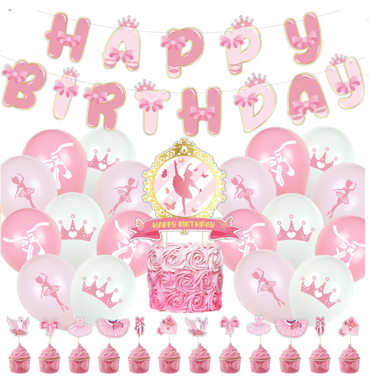 Ballerina Birthday Party Decorations – Complete Decoration Set.