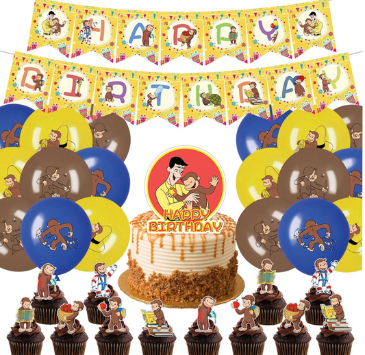 Curious George Birthday Party Decorations – Complete Decoration Set.