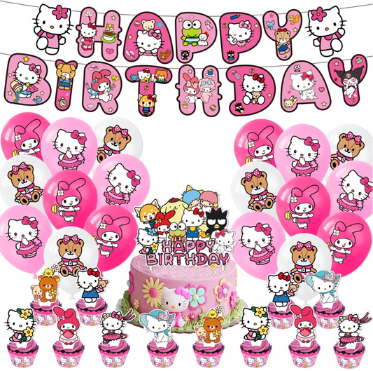 Hello Kitty Birthday Party Decorations – Complete Decoration Set.
