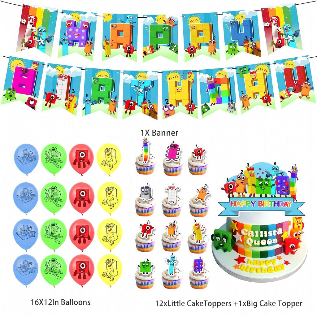 Numberblocks Birthday Party Decorations – Complete Decoration Set.