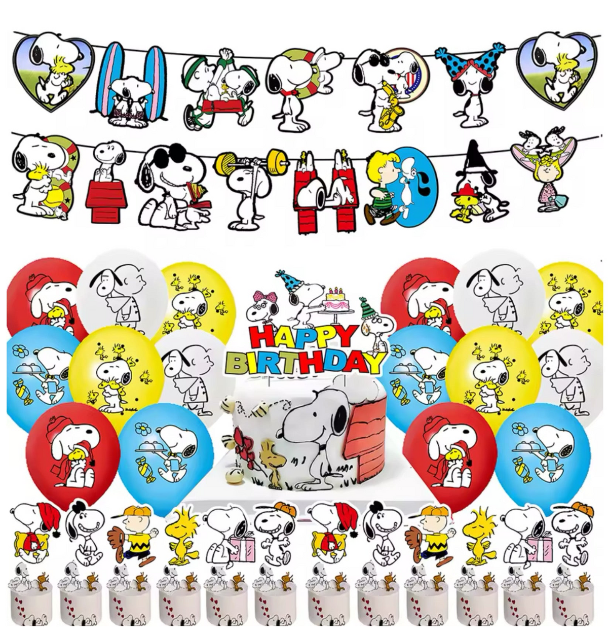 Snoopy Birthday Party Decorations – Complete Decoration Set.