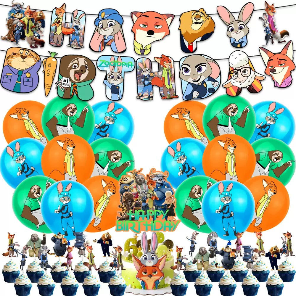 Zootopia Birthday Party Decorations – Complete Decoration Set.