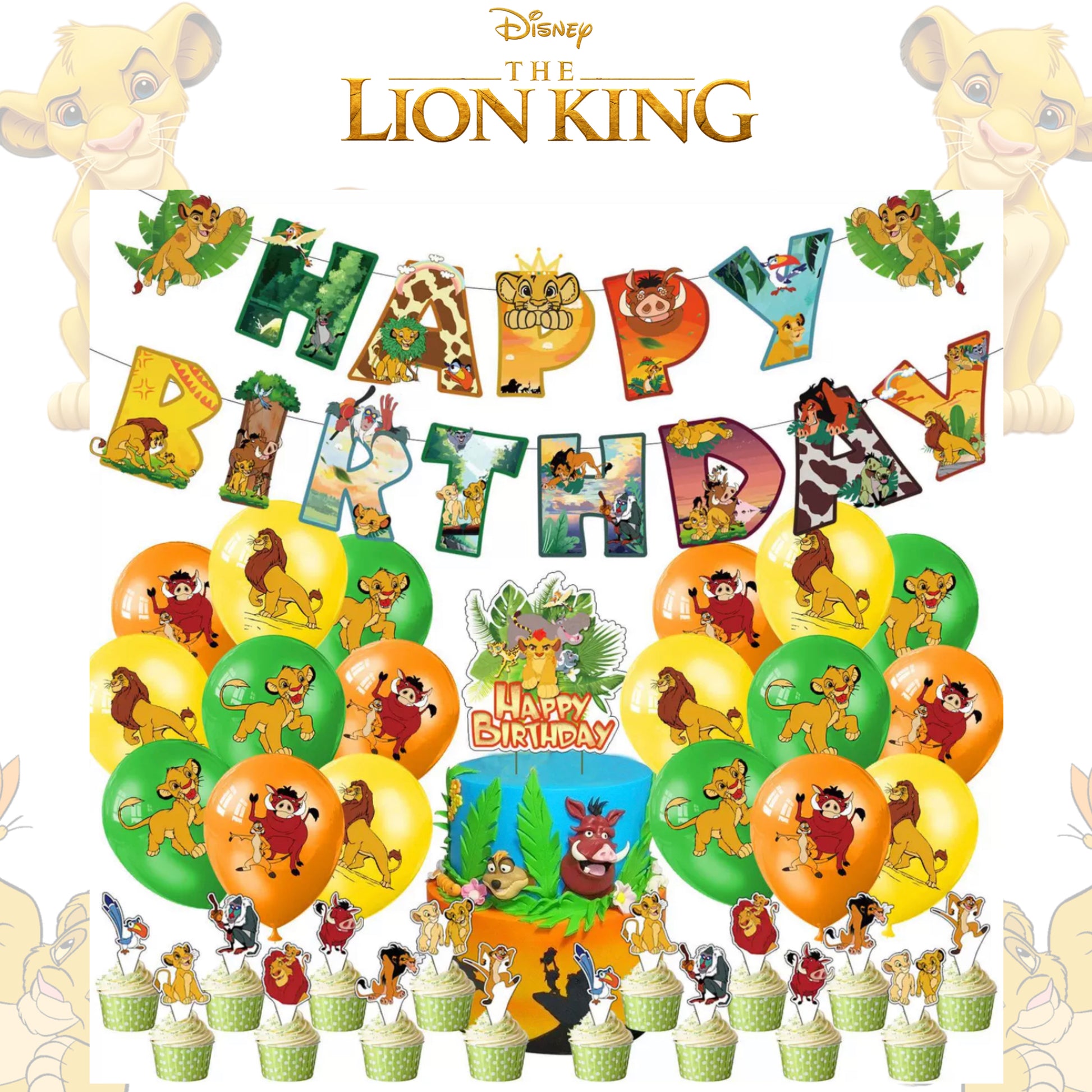 Lion King Party Supplies | Complete Decoration Set for 10 or 20 Guests.