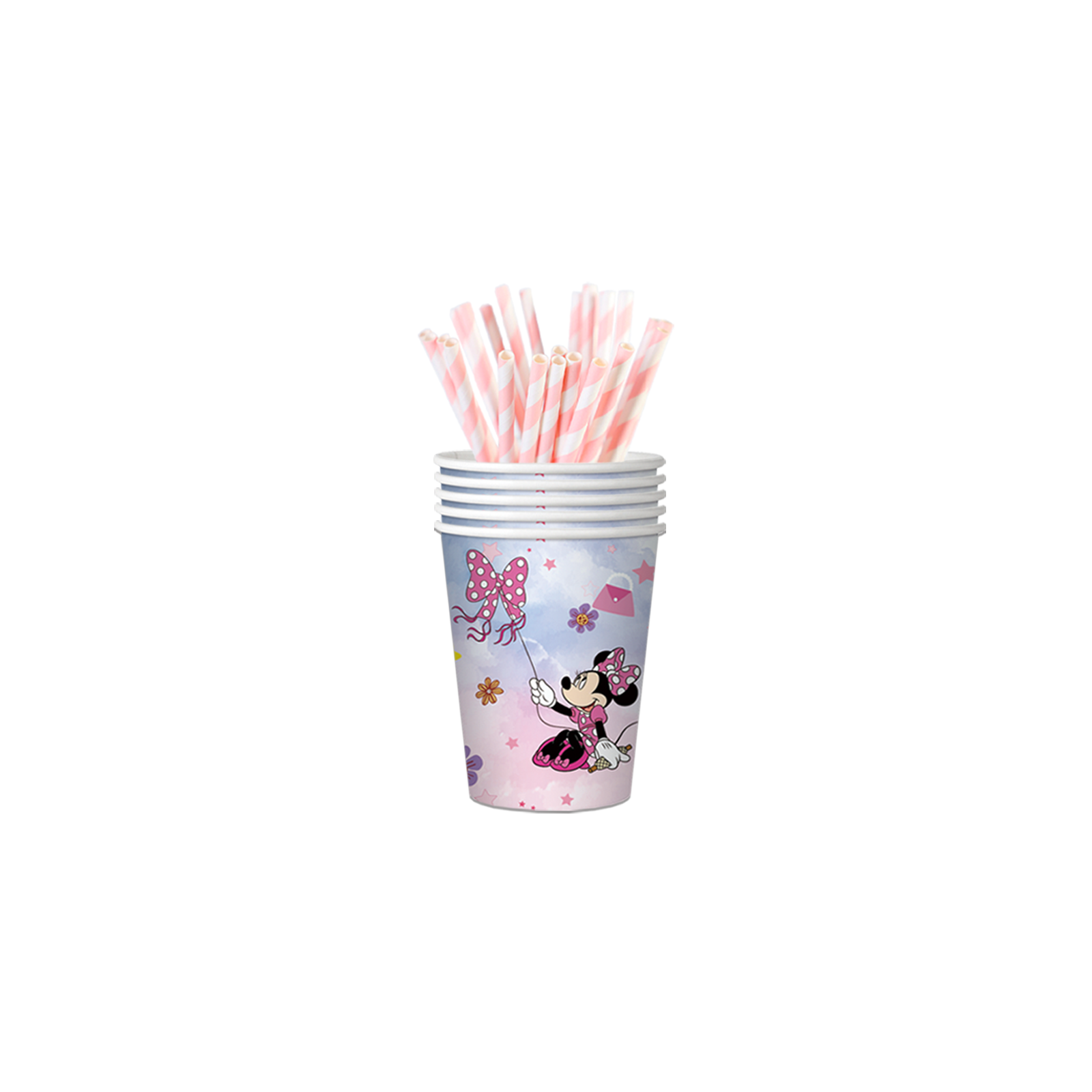 Minnie pink pastel party decorations set-table decor.