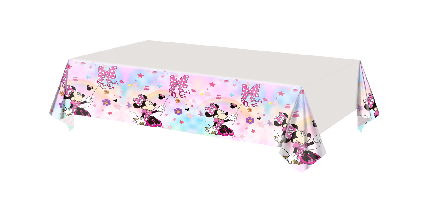 Minnie pink pastel party decorations set-table decor.