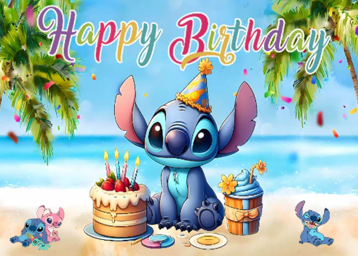 Stitch Tropical party decorations set-table decor.
