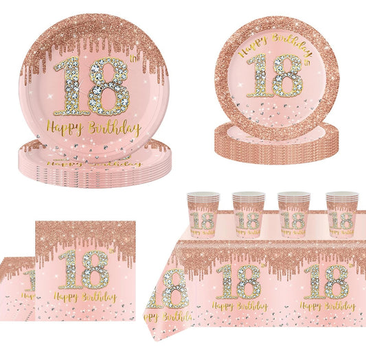 18th Birthday Party Set – Complete Table Decor Kit.
