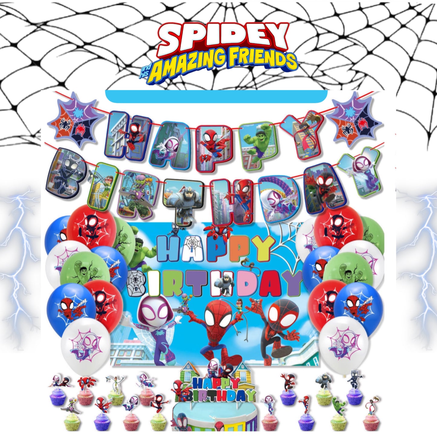 Spidey party decorations set-table decor.