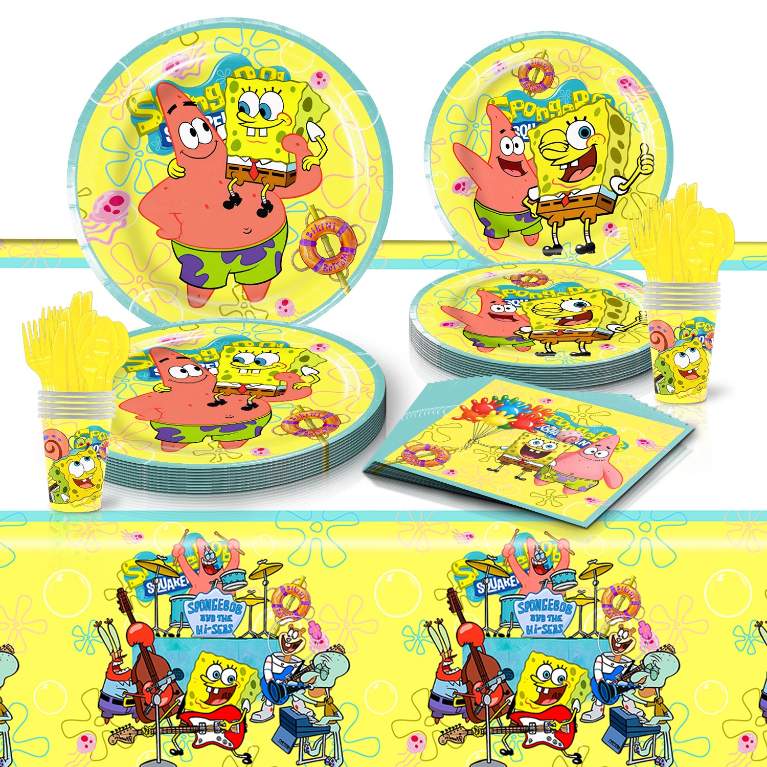 SpongeBob SquarePants Birthday Party Set – Complete Table Decor Kit.