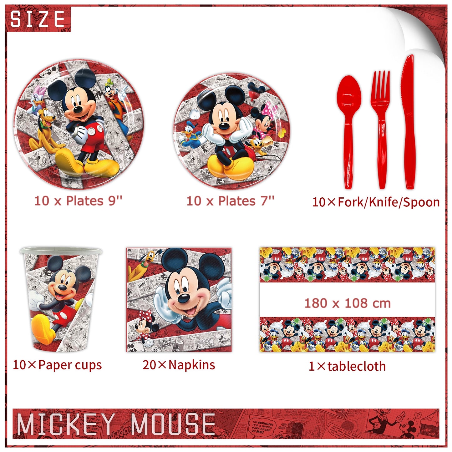 Mickey Mouse party decorations set-table decor.