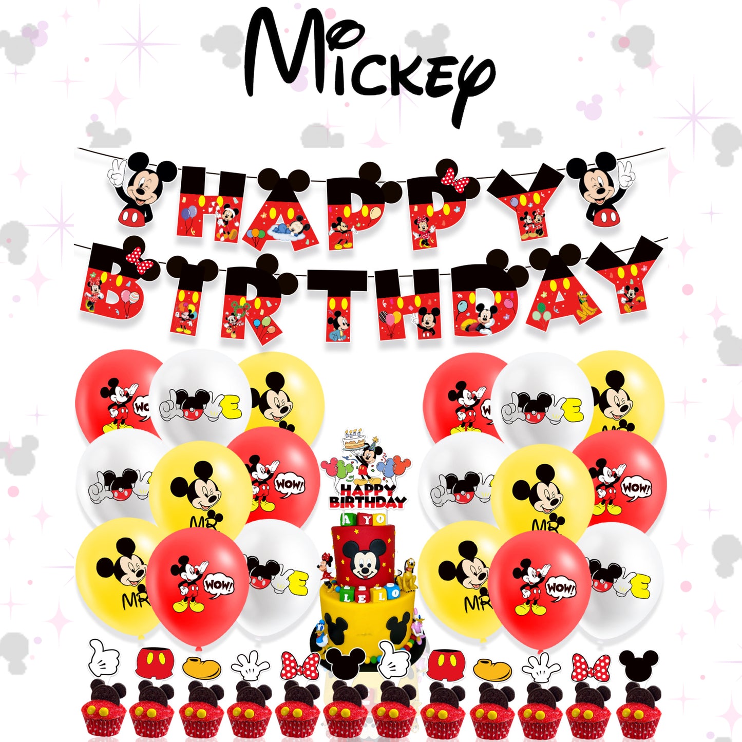 Mickey Mouse party decorations set-table decor.