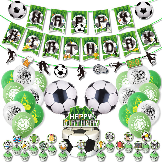 Football green Birthday Party Decorations – Complete Decoration Set.