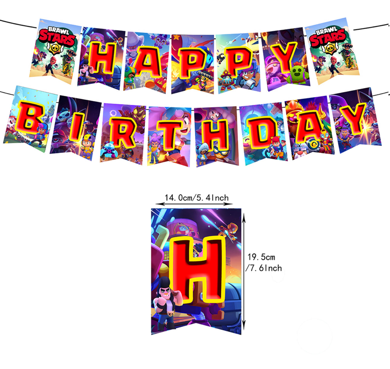 Brawl Stars Birthday Party Decorations (Style A) – Complete Decoration Set.