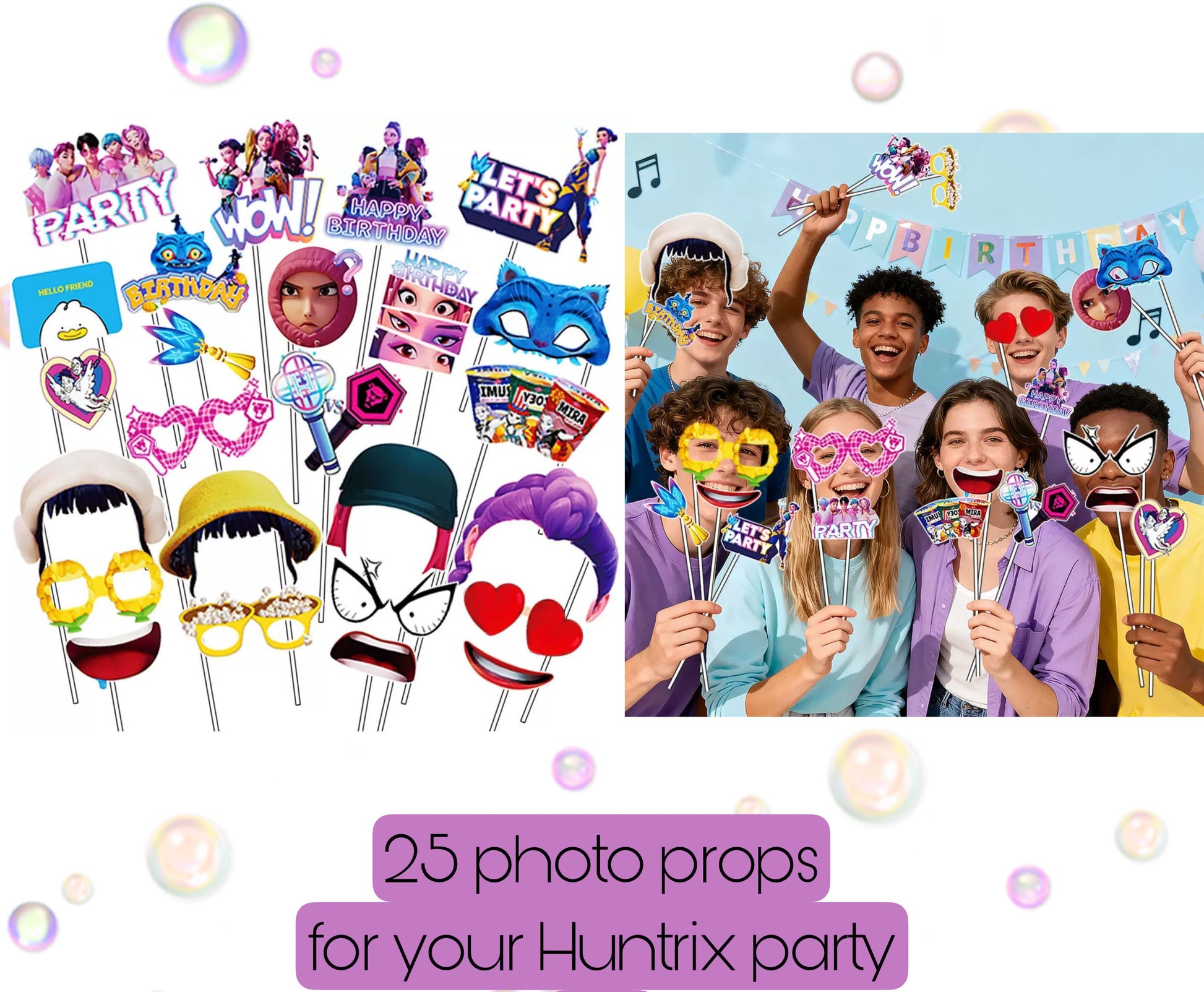 Huntrix Birthday Party Decorations (Style A) – Complete Decoration Set.