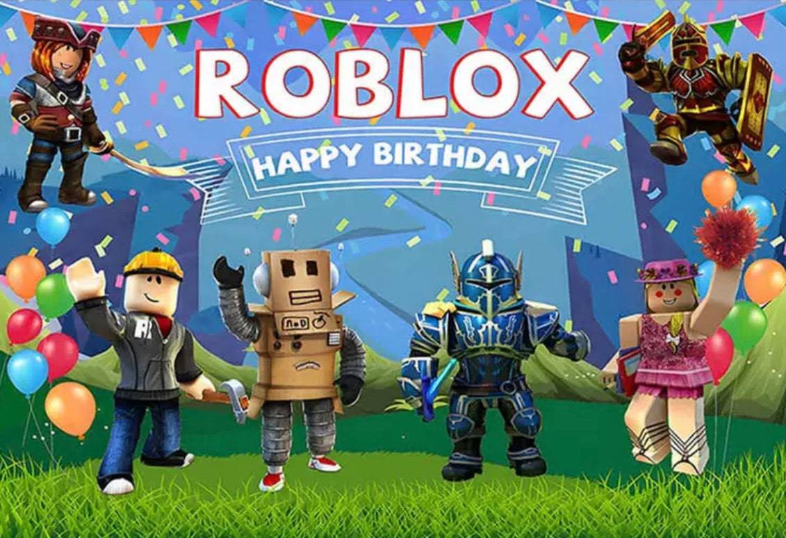 Roblox backdrop and  birthday party decorations. Fast shipping across Europe.