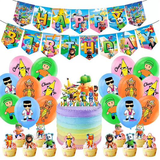 Stumble Guys Birthday Party Decorations – Complete Decoration Set.